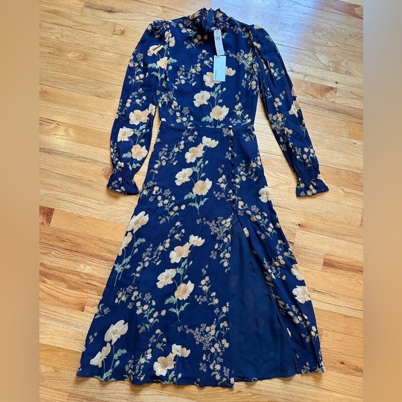 NWT Reformation Stevi Floral Mock Turtleneck Midi-Dress size 2 - Picture 8 of 13